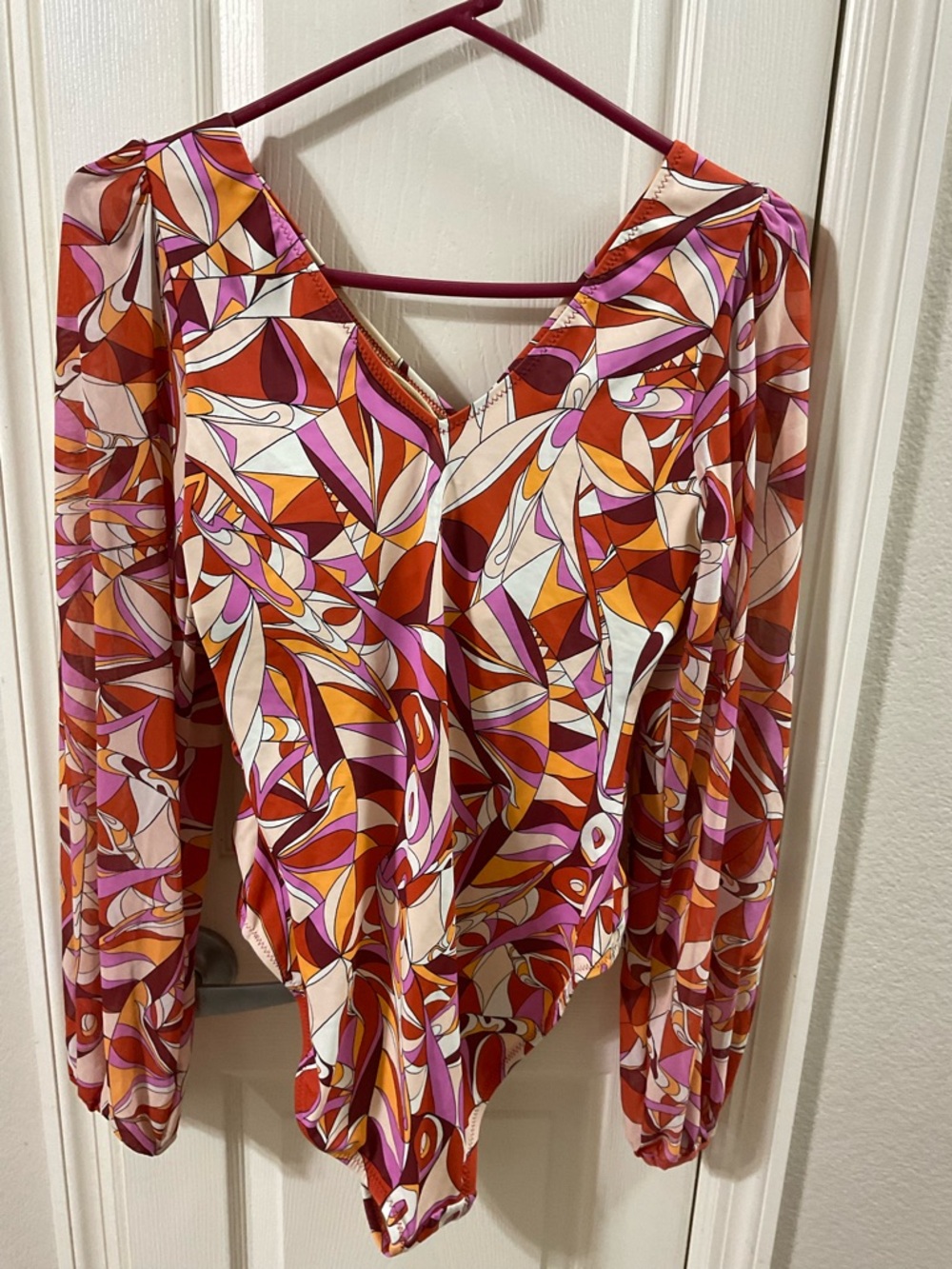 G by Giuliana Jet Set G One-Piece UPF 50 Mesh Sleeve Swimsuit size 12 - Picture 4 of 16